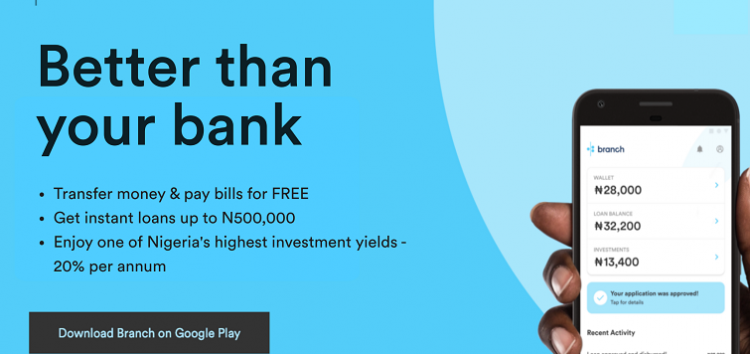 Nigerian fintech startup, Branch announces free unlimited money transfers and investment returns of 20%