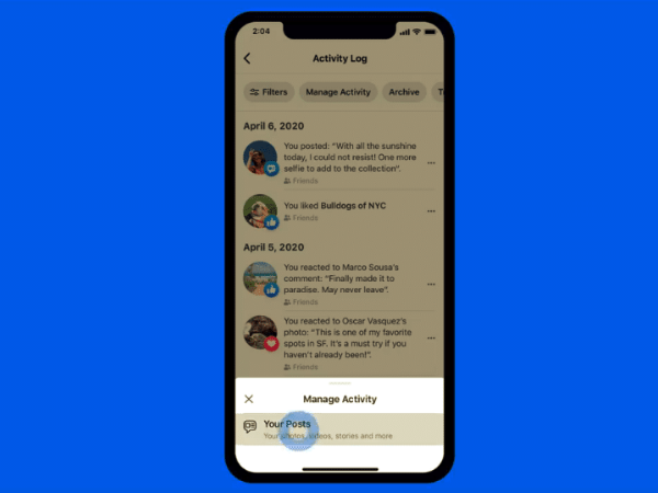 Facebook's New Feature; "Manage Activity" To Help Users Delete and Archive Old Posts Altogether.
