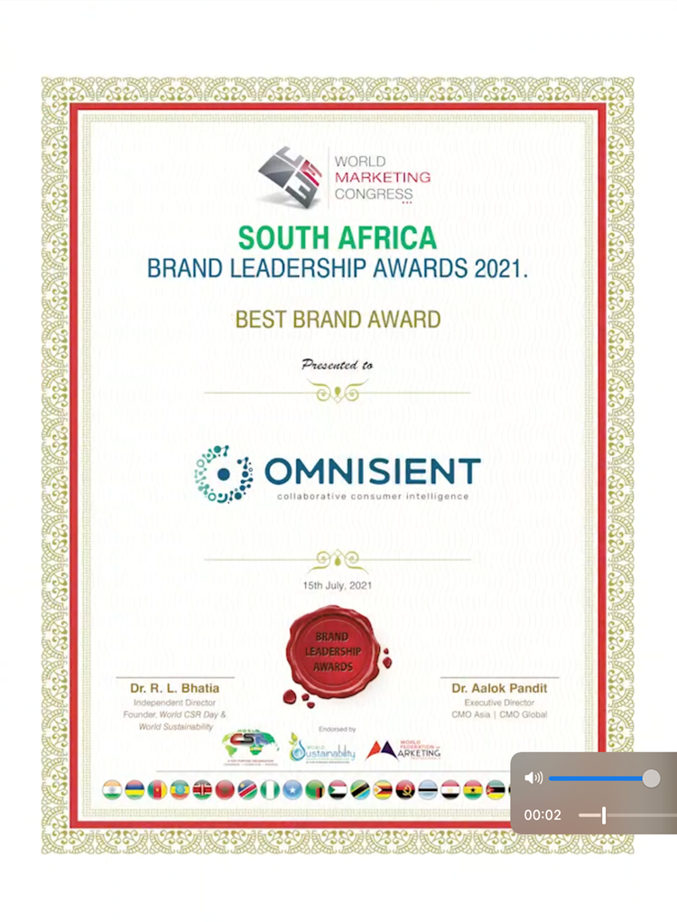 South Africa based Startup, Omnisient wins Global Award